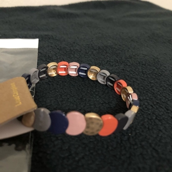 Multi-Color Overlapping Disk Stretch Bracelet - Picture 2 of 2